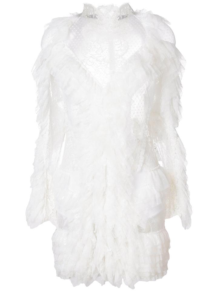 Amen Sheer Fitted Mini Dress - White