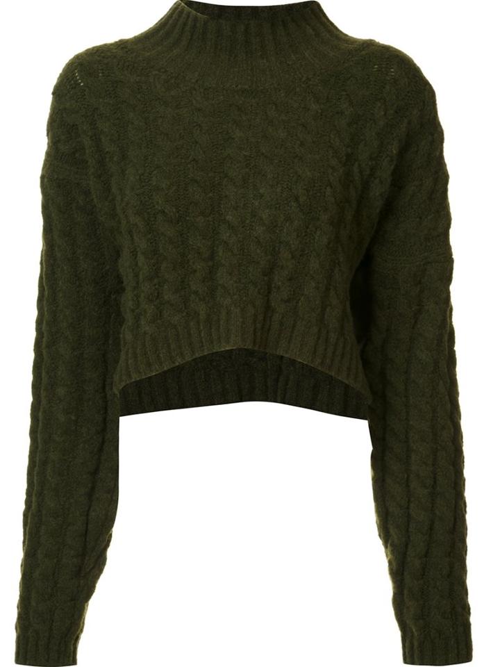 Vivienne Westwood Anglomania Cropped Jumper, Women's, Size: Small, Green, Spandex/elastane/viscose/wool/virgin Wool