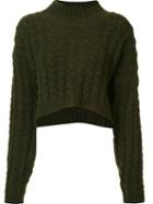 Vivienne Westwood Anglomania Cropped Jumper, Women's, Size: Small, Green, Spandex/elastane/viscose/wool/virgin Wool