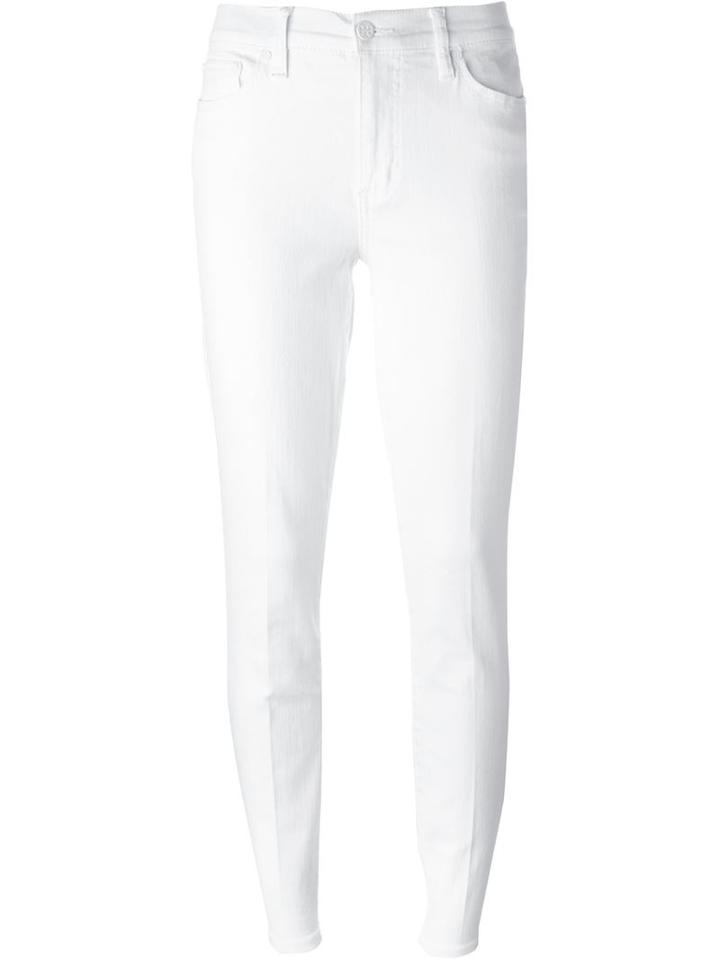 Tory Burch Skinny Trousers, Women's, Size: 26, White, Cotton/spandex/elastane