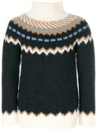 Valentino Patterned Turtleneck Jumper - Blue