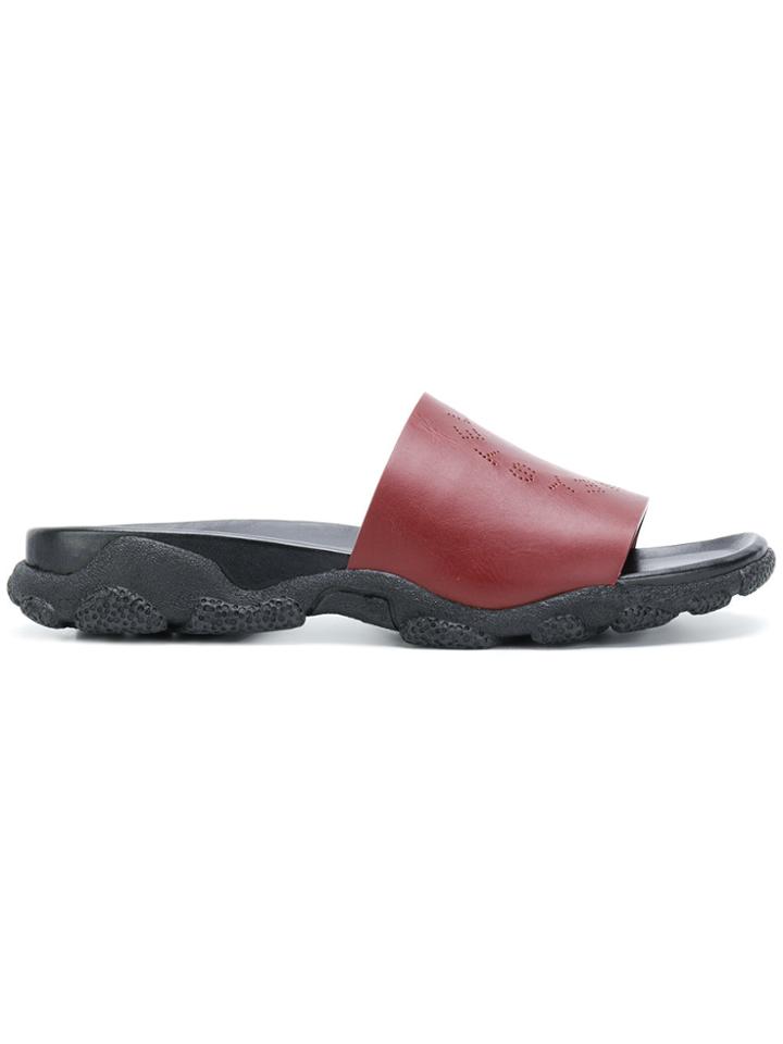 Stella Mccartney Perforated Logo Slides - Red