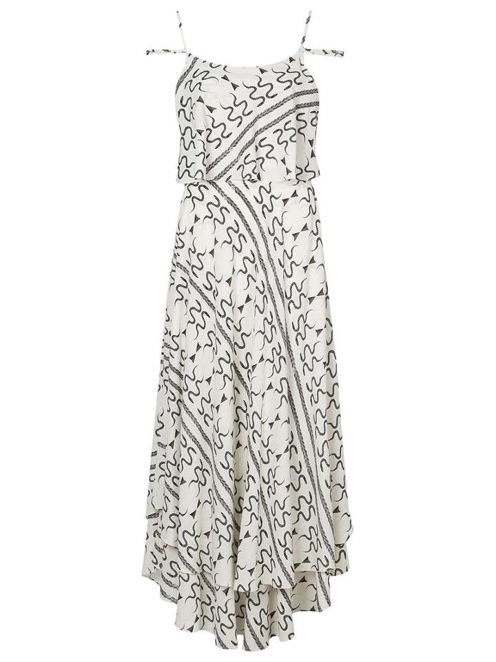 Lilly Sarti Printed Maxi Dress, Women's, Size: 36, White, Viscose