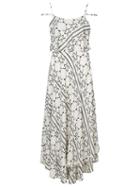 Lilly Sarti Printed Maxi Dress, Women's, Size: 36, White, Viscose