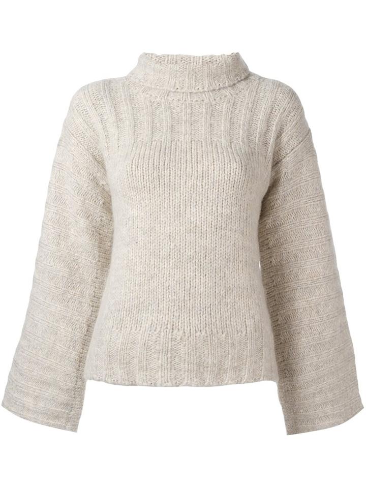 See By Chloé Bell Sleeve Jumper, Women's, Size: Large, Nude/neutrals, Acrylic/nylon/mohair/wool