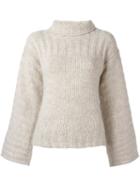 See By Chloé Bell Sleeve Jumper, Women's, Size: Large, Nude/neutrals, Acrylic/nylon/mohair/wool