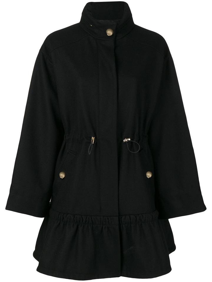 Boutique Moschino - Classic Zipped Coat - Women - Polyester/viscose/wool - 38, Black, Polyester/viscose/wool
