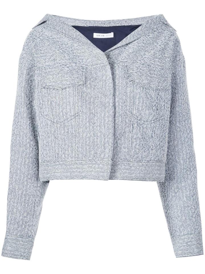 Adeam Printed Cropped Jacket - Grey