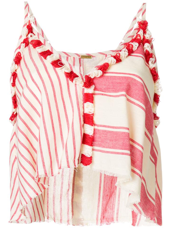 Dodo Bar Or Cropped Patchwork Top - Red