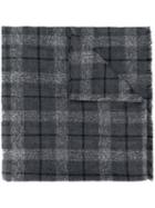Brunello Cucinelli Large Checked Scarf, Women's, Grey, Polyamide/polyester/cupro/alpaca
