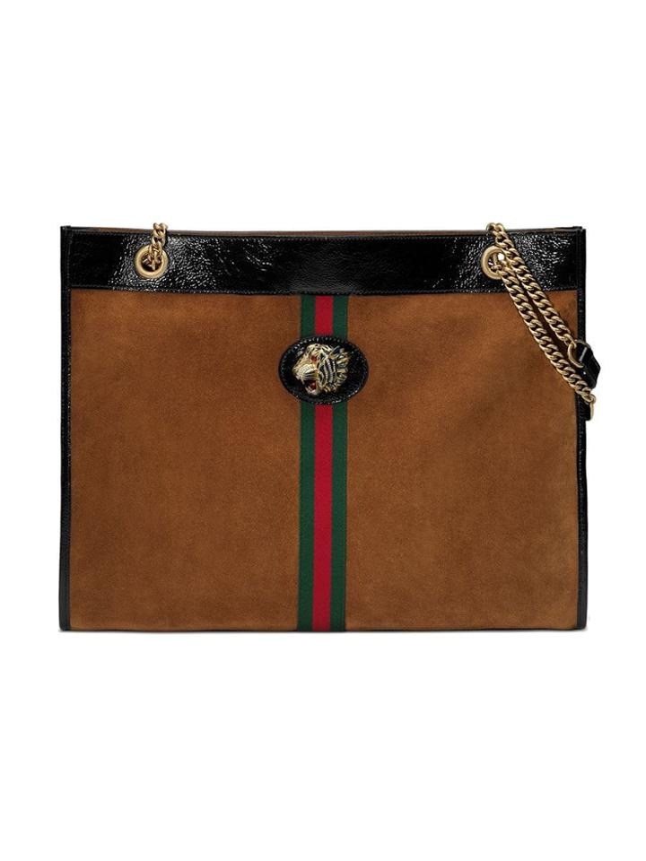 Gucci Large Tote With Tiger Head - Brown