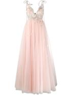Loulou Floral Embroidered Gown - Pink