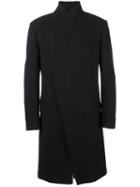 Tom Rebl Concealed Fastening Mid Coat, Men's, Size: 50, Black, Cotton/acetate/viscose/cotton