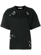 Mcq Alexander Mcqueen Embroidered Cut Sleeve Sweat Darkest Black