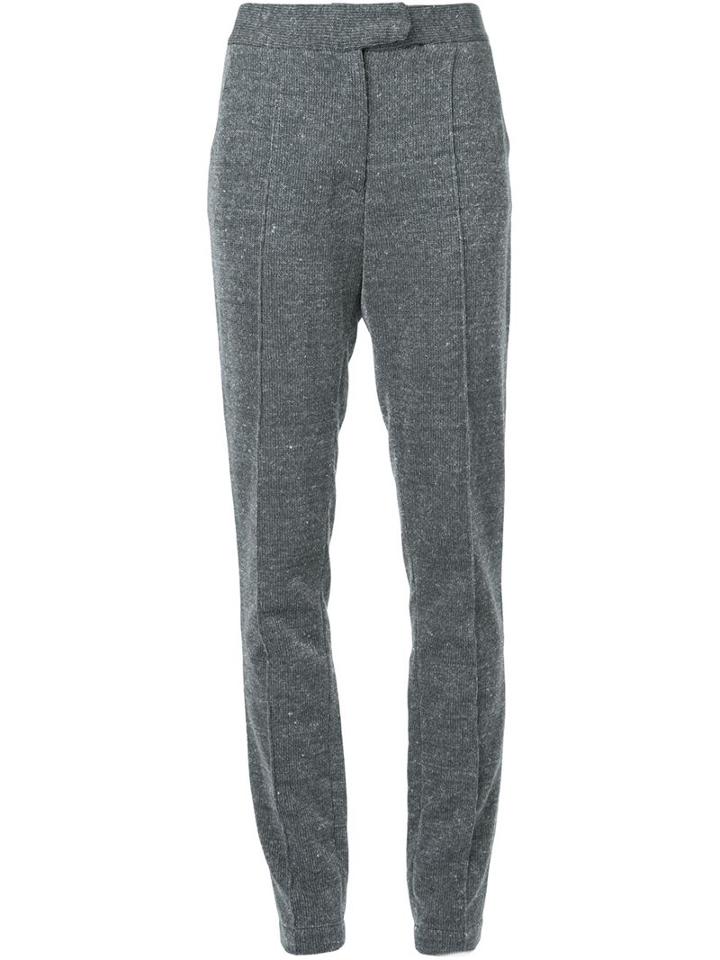 Strateas Carlucci Textured Trousers, Women's, Size: Xs, Grey, Linen/flax/polyurethane/viscose