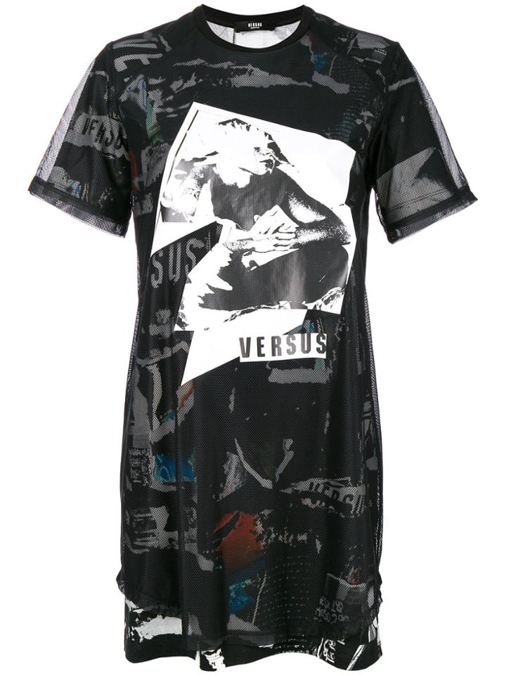 Versus Knet Printed Dress - Black