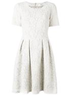 Blugirl Stone Embellished Flared Dress, Women's, Size: 42, White, Polyester/acrylic/glass