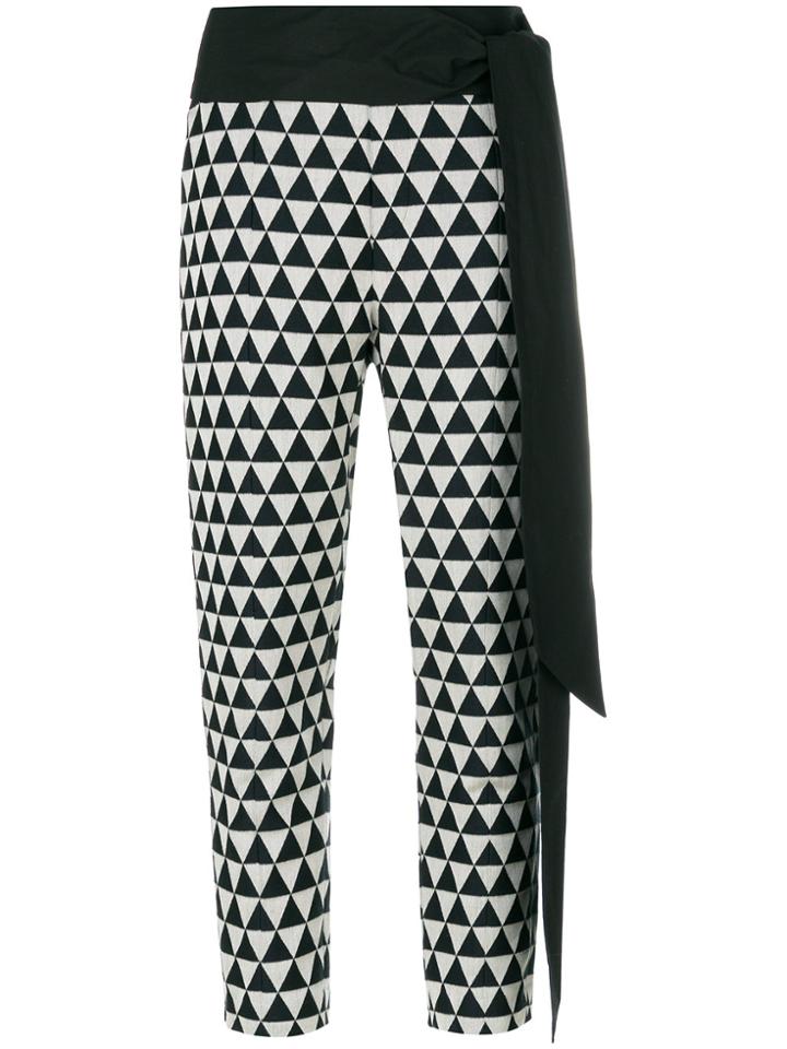 Chalayan Triangle Print Cropped Trousers - Black