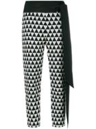 Chalayan Triangle Print Cropped Trousers - Black