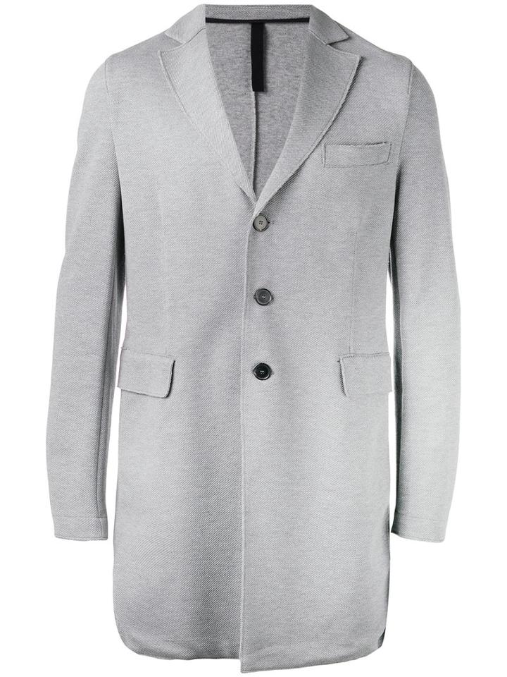 Harris Wharf London Single-breasted Coat, Men's, Size: 50, Grey, Cotton