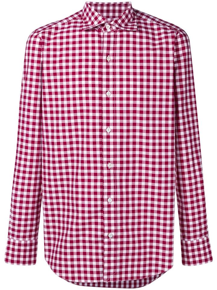 Finamore 1925 Napoli Gingham Checked Shirt - Red