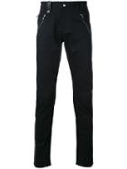 Alexander Mcqueen - Slim Biker Trousers - Men - Cotton/leather/spandex/elastane - 44, Black, Cotton/leather/spandex/elastane