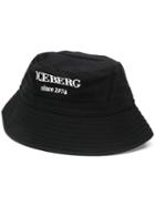 Iceberg Embroidered Logo Bucket Hat - Black