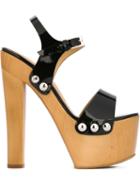 Giuseppe Zanotti Design Fanny Platform Sandals, Women's, Size: 36, Black, Leather/patent Leather/rubber