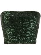 Andamane Sequinned Strapless Top - Green