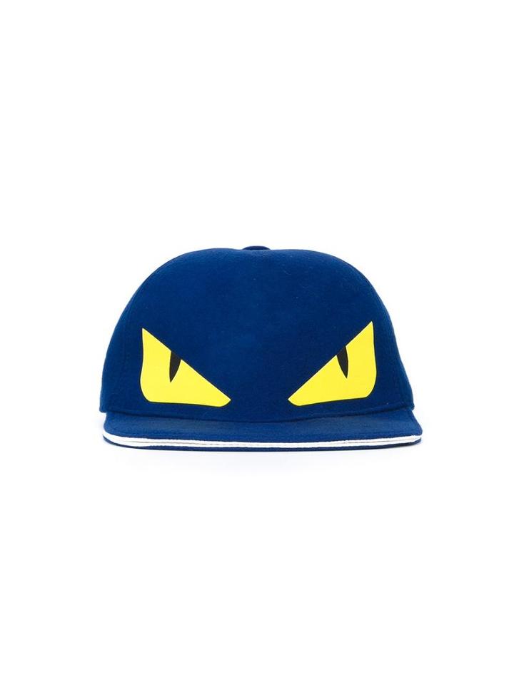 Fendi Kids 'monster' Mouth Cap, Girl's, Size: 48 Cm, Blue