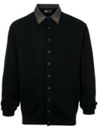 Kolor Studded Collar Knitted Shirt - Black