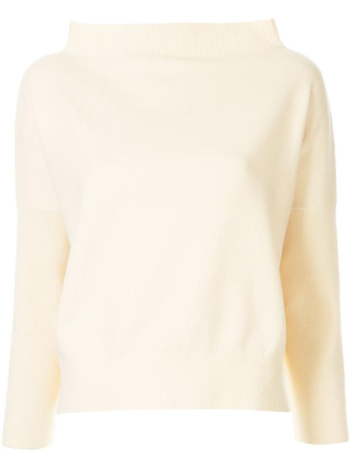 Pleats Please Issey Miyake Square Neck Cropped Sleeve Sweater -