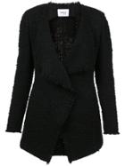 Akris Punto Frayed Edges Tweed Jacket - Black