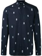 Neil Barrett - Lightening Bolt Print Shirt - Men - Cotton - 38, Blue, Cotton