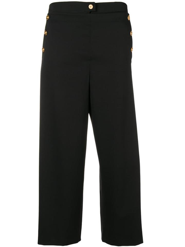 Versace Button Embellished Culottes - Black