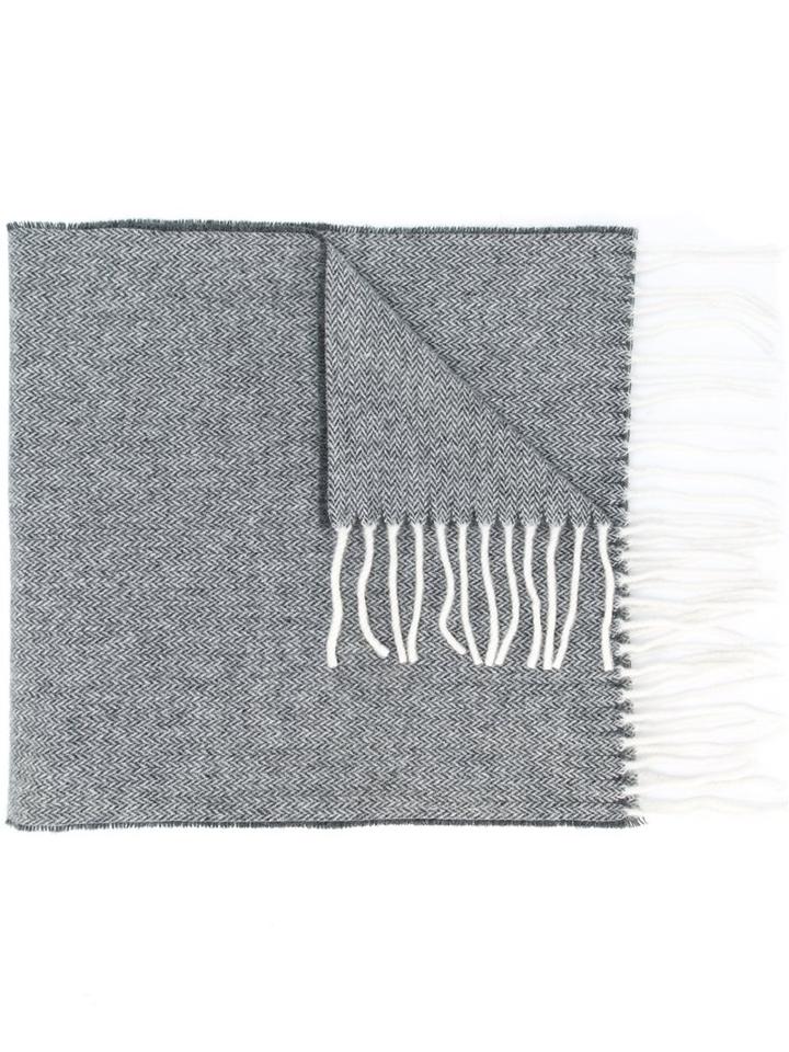 Woolrich Fringed Scarf, Men's, Grey, Polyamide/wool