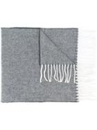 Woolrich Fringed Scarf, Men's, Grey, Polyamide/wool