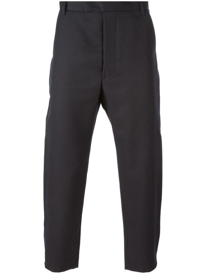 Matthew Miller Cropped Slim Fit Trousers - Blue