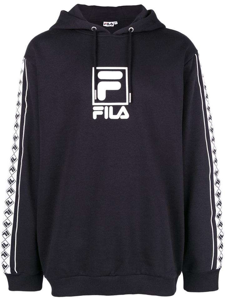 Fila Logo Print Hoodie - Black
