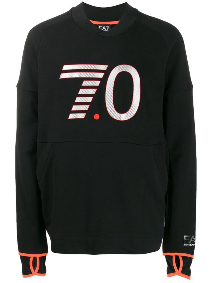 Ea7 Emporio Armani Logo Print Sweater - Black