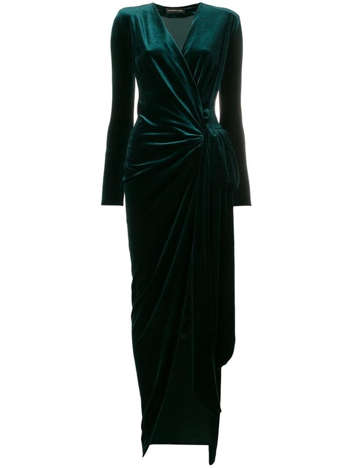 Alexandre Vauthier V-neck Long Wrap Dress - Green
