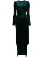 Alexandre Vauthier V-neck Long Wrap Dress - Green