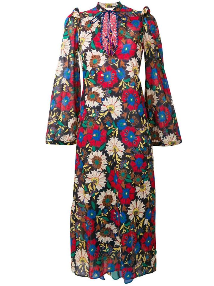 Anjuna Floral-print Kaftan - Red