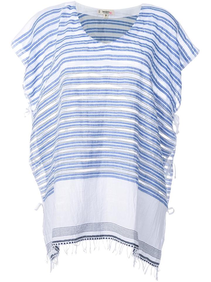 Lemlem - Tie-side Tunic Top - Women - Cotton/acrylic - One Size, White, Cotton/acrylic