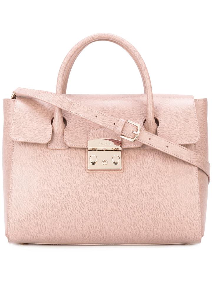 Furla - Classic Tote - Women - Leather/nylon/viscose - One Size, Women's, Pink/purple, Leather/nylon/viscose