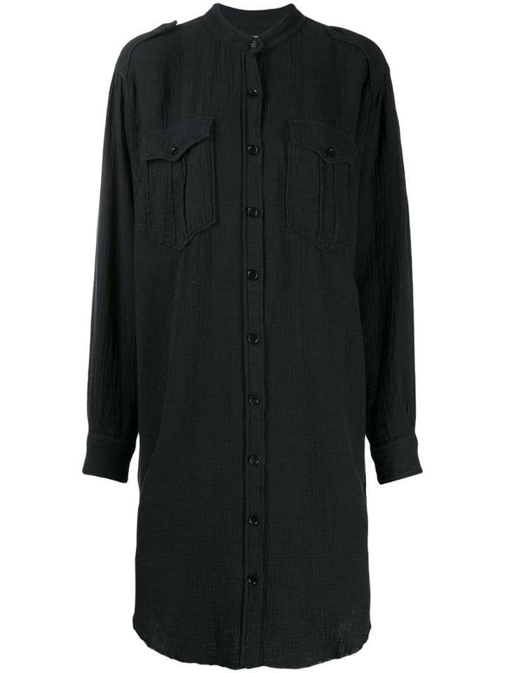 Isabel Marant Étoile Long Sleeve Shirt Dress - Black