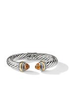 David Yurman Cable Citrine And 14kt Yellow Gold Detailed 10mm Cuff -