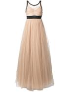 No21 Sheer Tulle Evening Dress - Neutrals