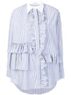 Vivetta Ruffled Striped Shirt - Blue