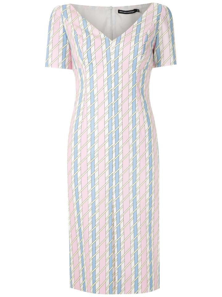 Reinaldo Lourenço Printed Front Slit Dress - Multicolour